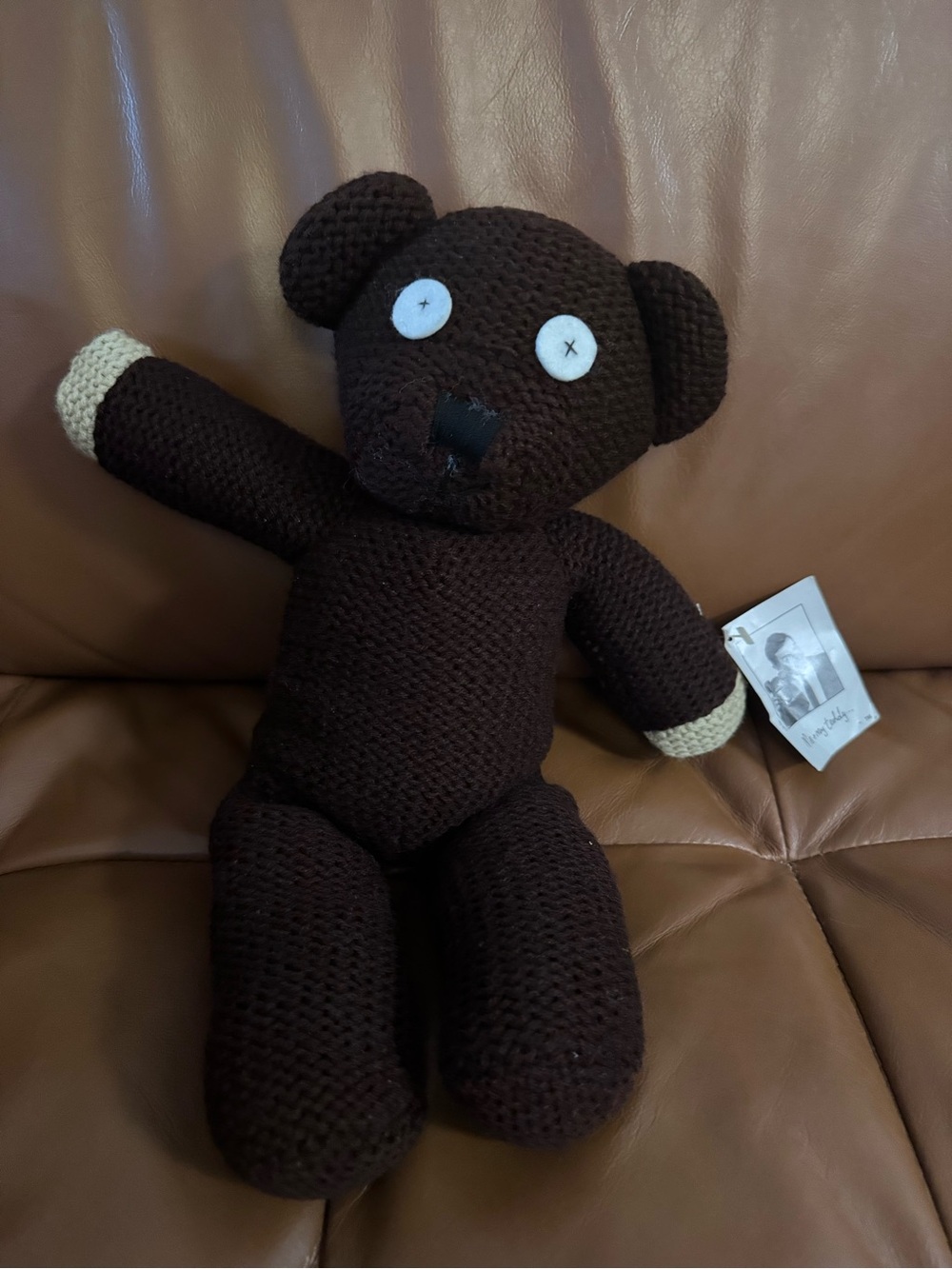 Official Vintage Mr. Bean Knitted Teddy Bear Plush NWT